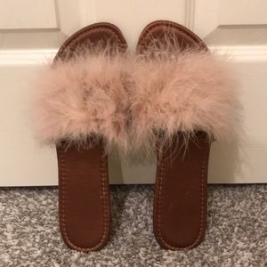 Feather slippers